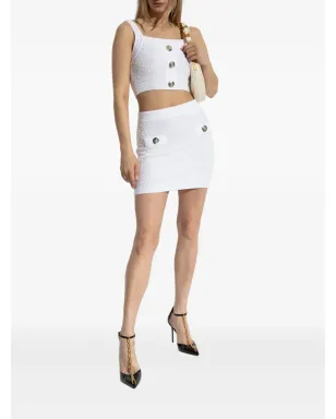 Balmain ボタン装飾のクロップドトップ - サムネイル2