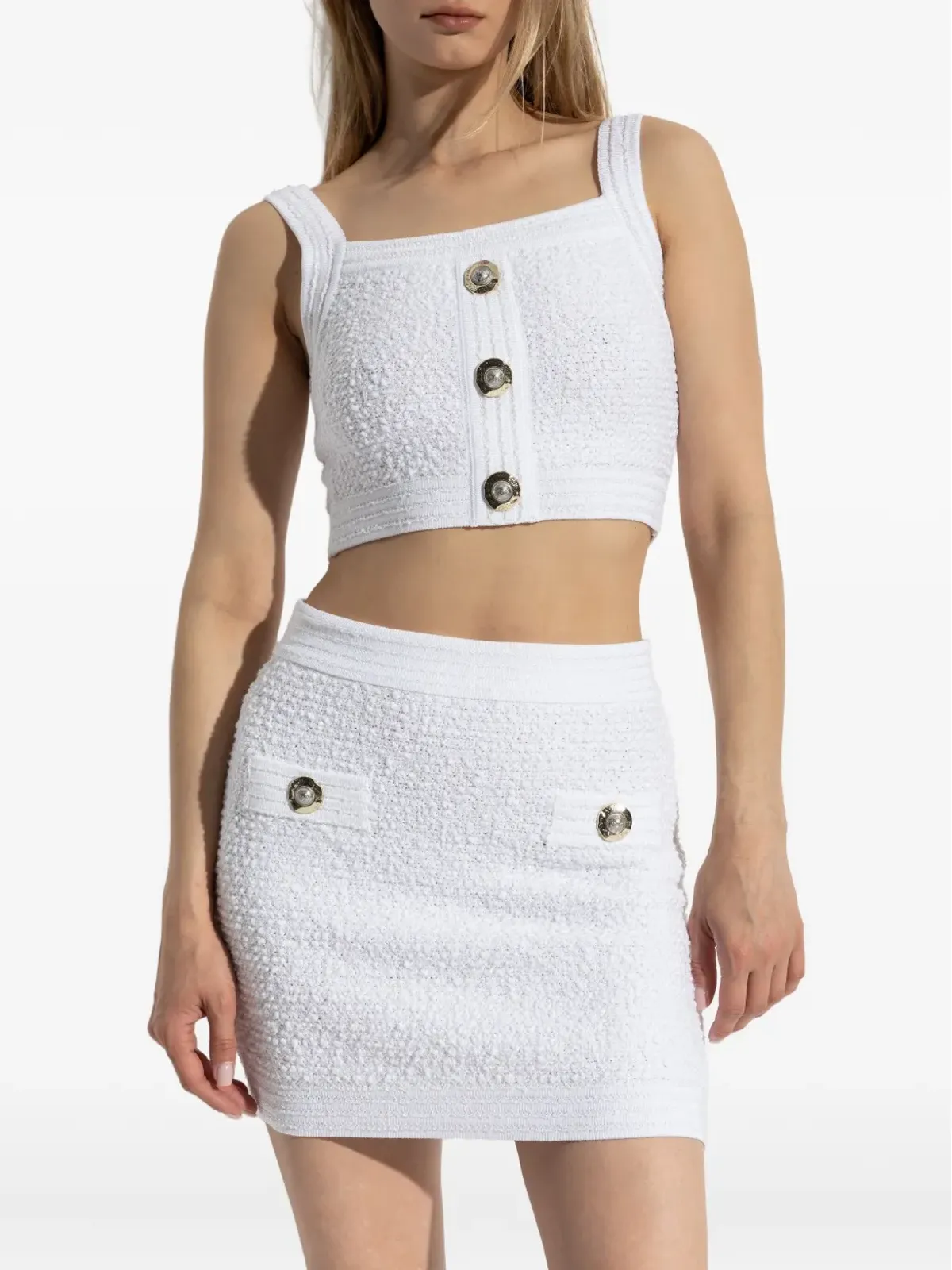 Balmain ボタン装飾のクロップドトップ - 画像3