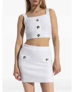 Balmain ボタン装飾のクロップドトップ - サムネイル3