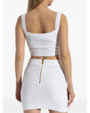 Balmain ボタン装飾のクロップドトップ - サムネイル4