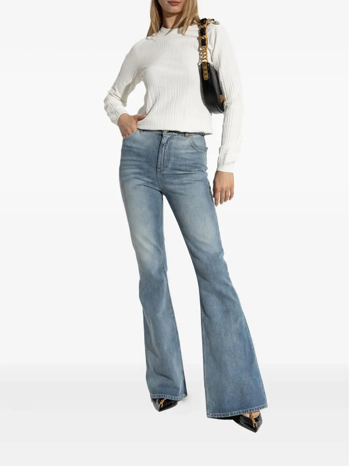 Balmain ボタンディテール長袖ニット - 画像2