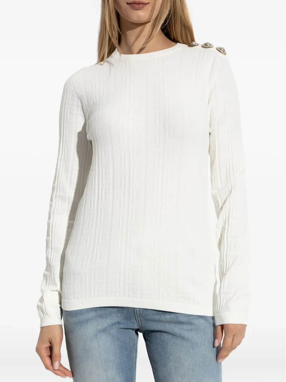 Balmain ボタンディテール長袖ニット - 画像3