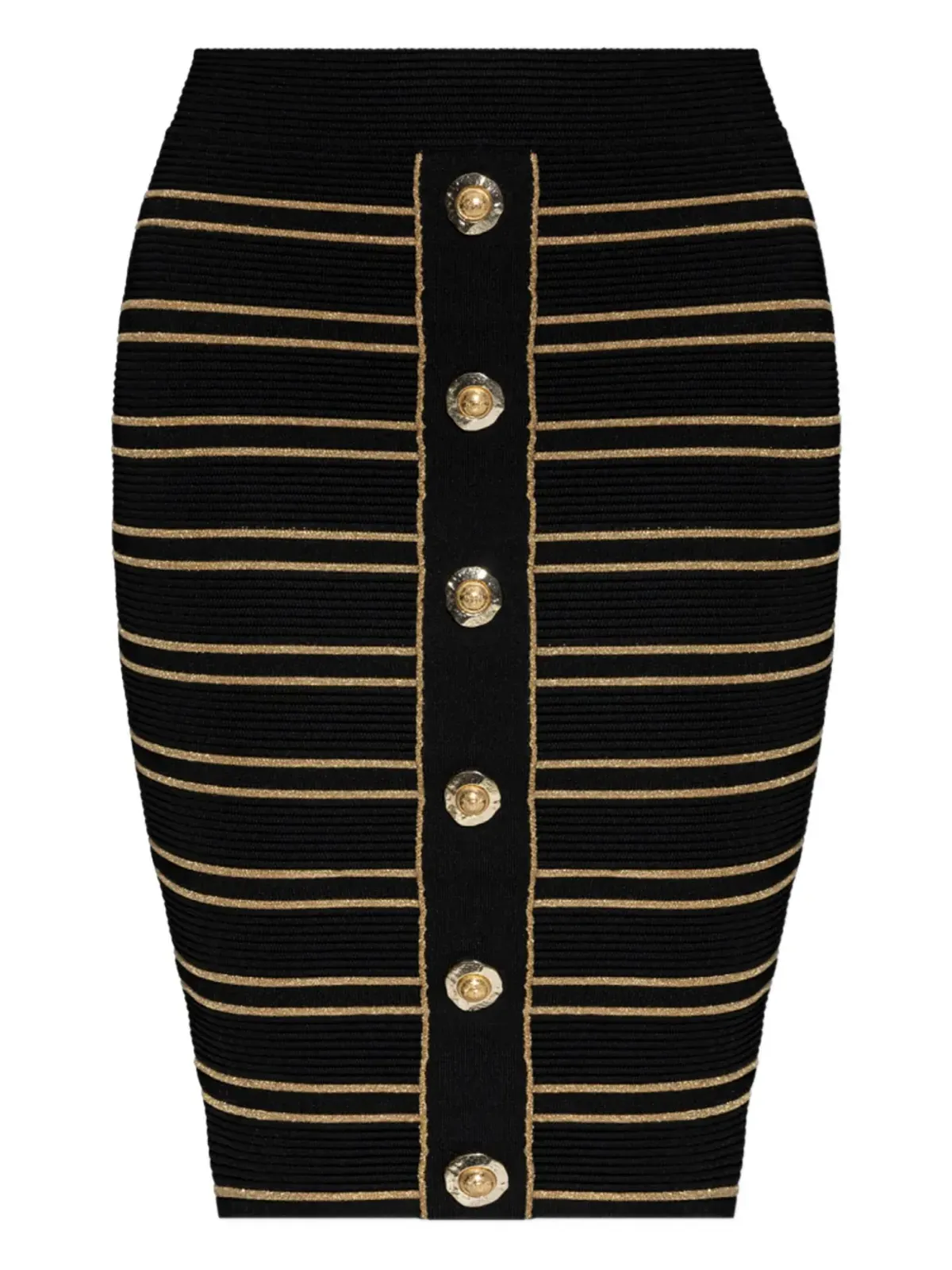 Balmain ストライプ柄ペンシルスカート - ブラック - 画像1