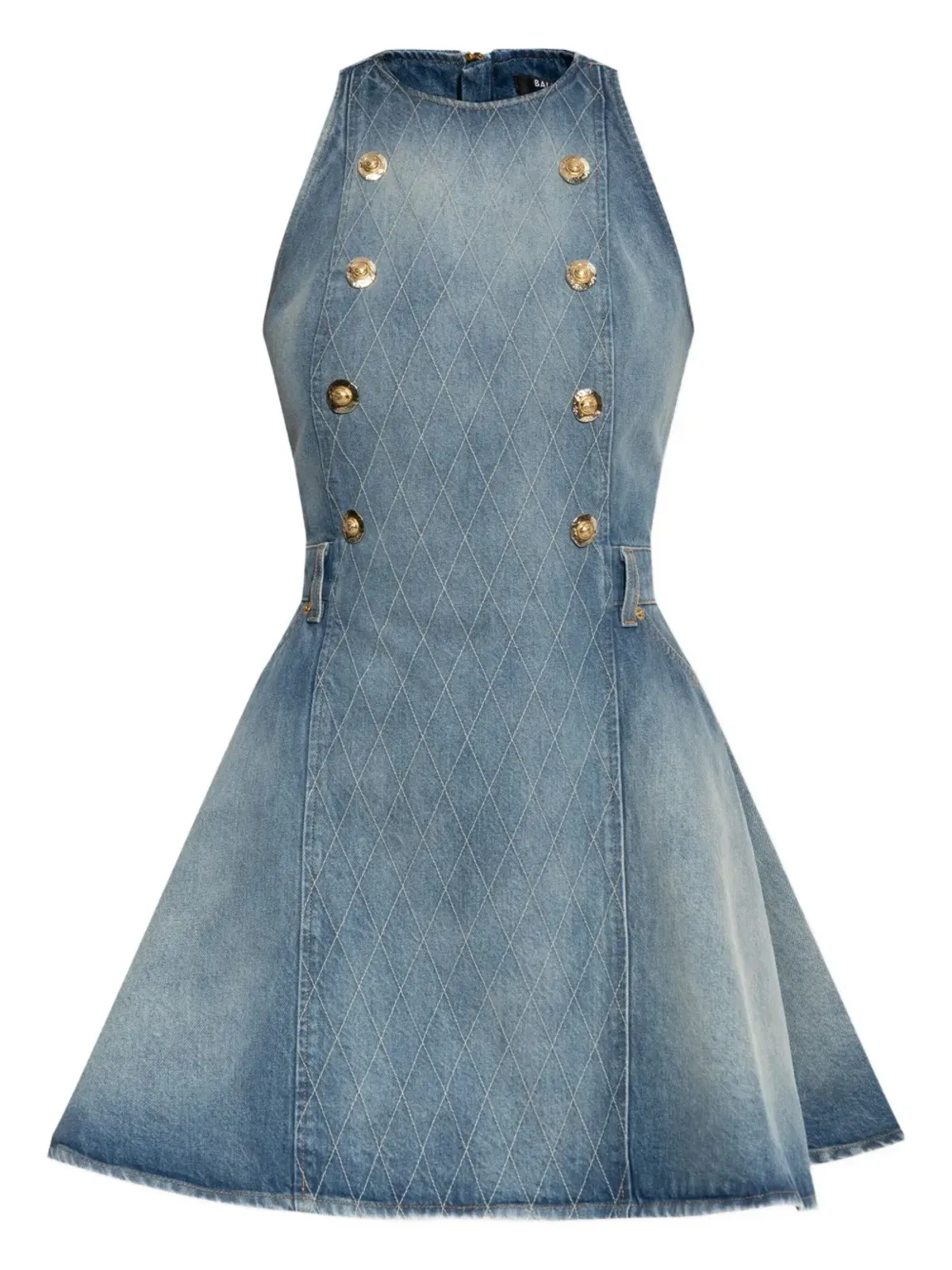 Balmain ボタン装飾デニムドレス - 画像1