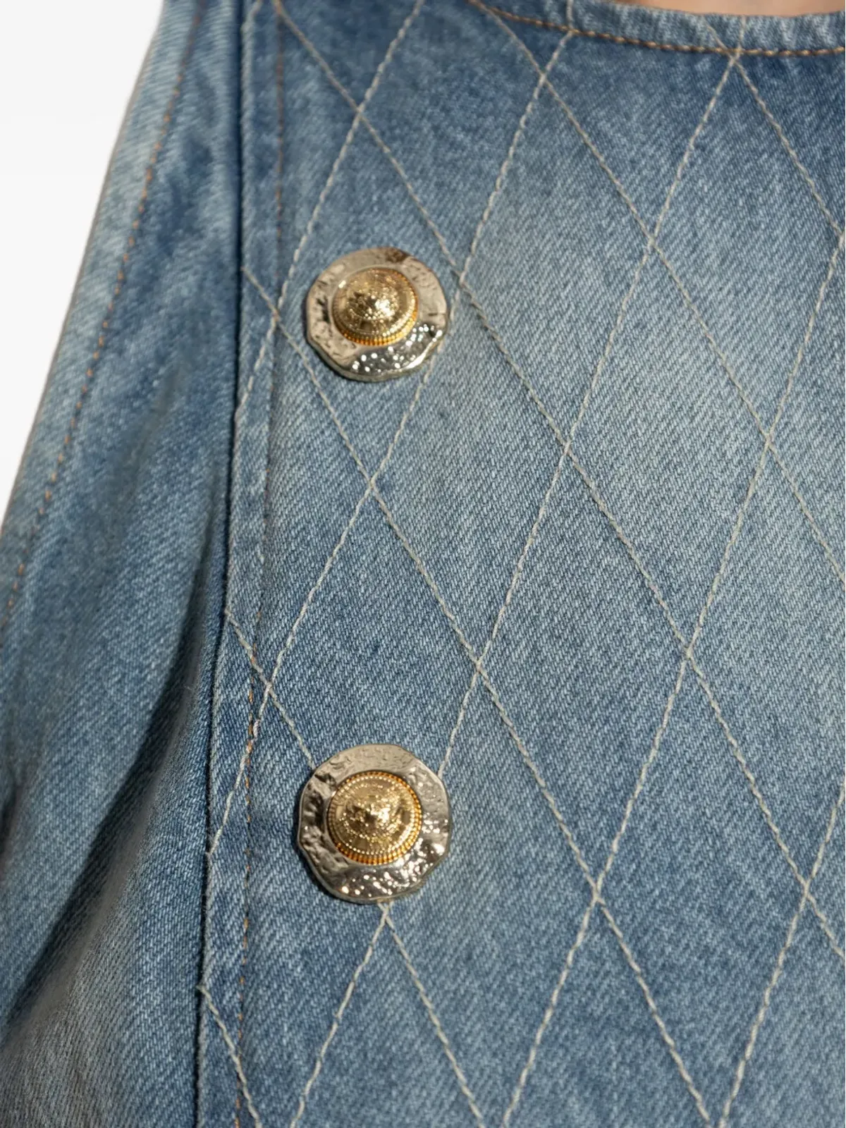 Balmain ボタン装飾デニムドレス - 画像5