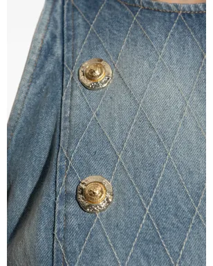 Balmain ボタン装飾デニムドレス - サムネイル5