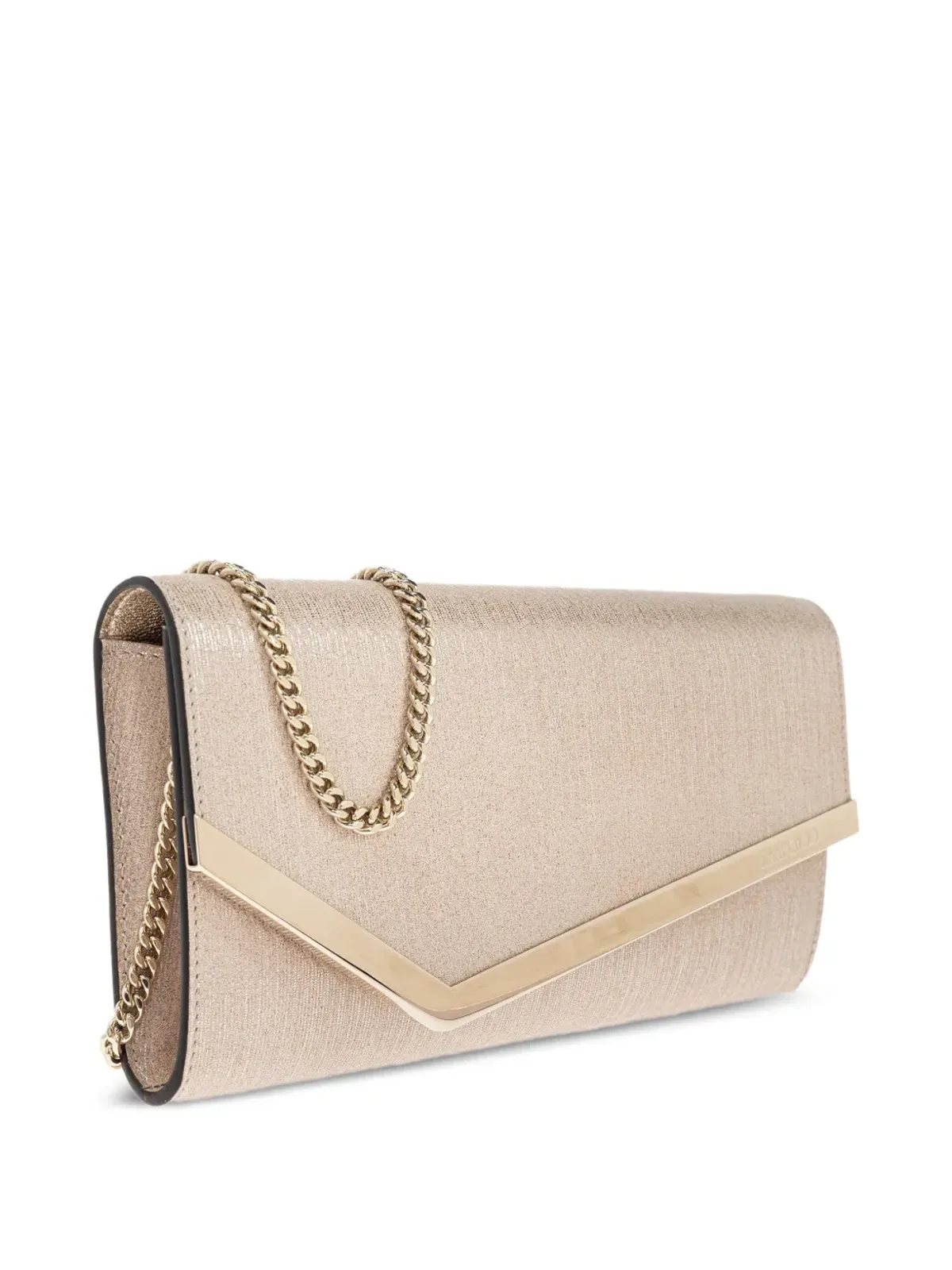 Jimmy Choo メタリックレザー クラッチバッグ - ベージュ系 - 画像4