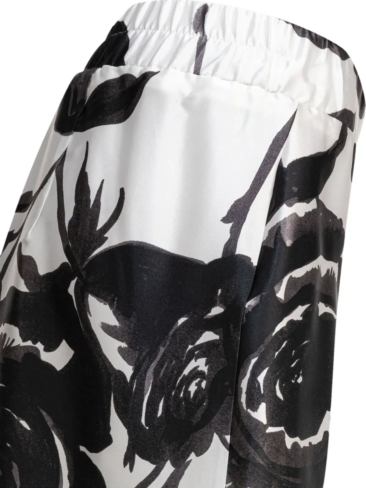 SLEEP NO MORE rose-print silk trousers - White - 画像3