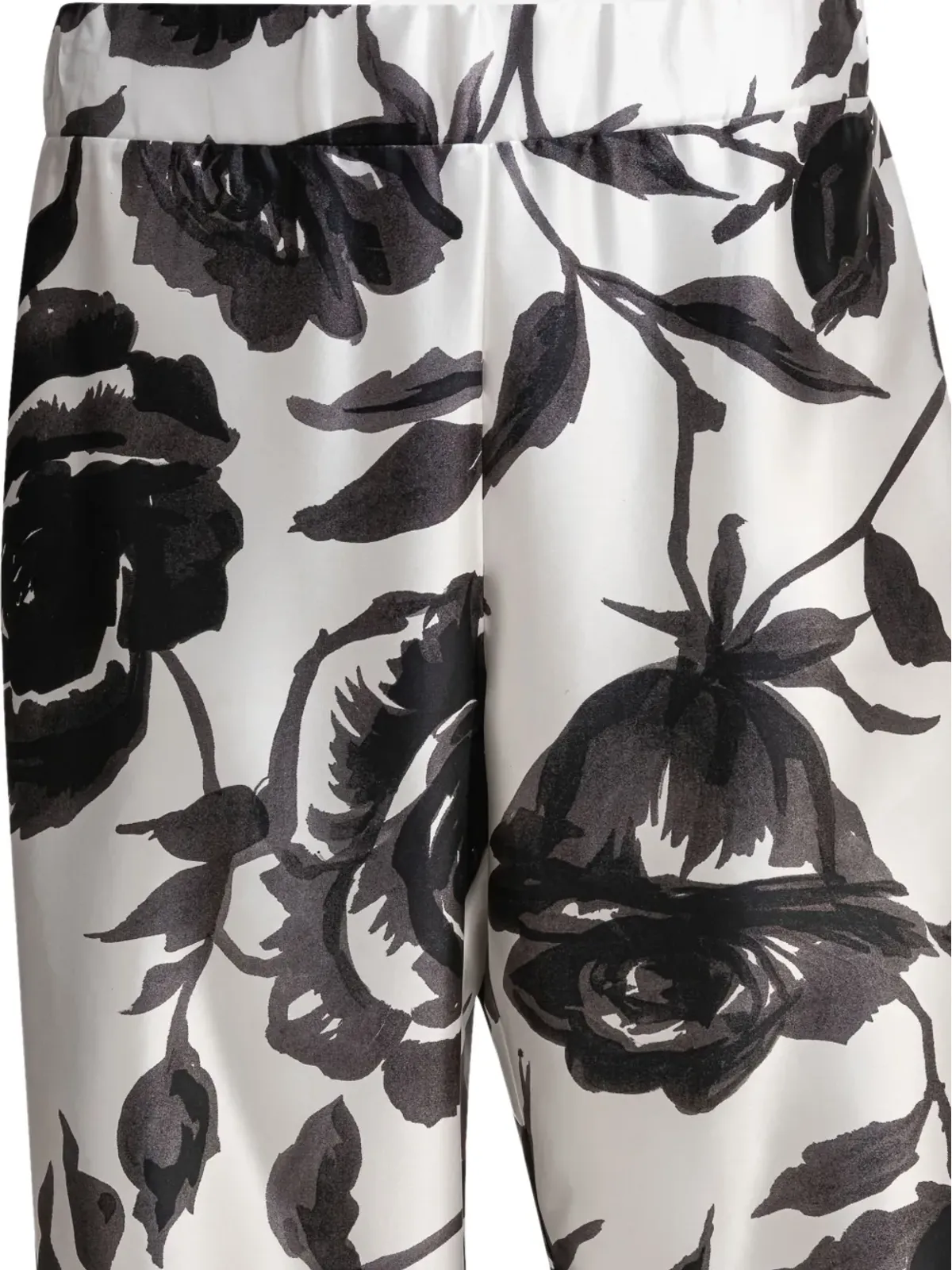 SLEEP NO MORE rose-print silk trousers - White - 画像4