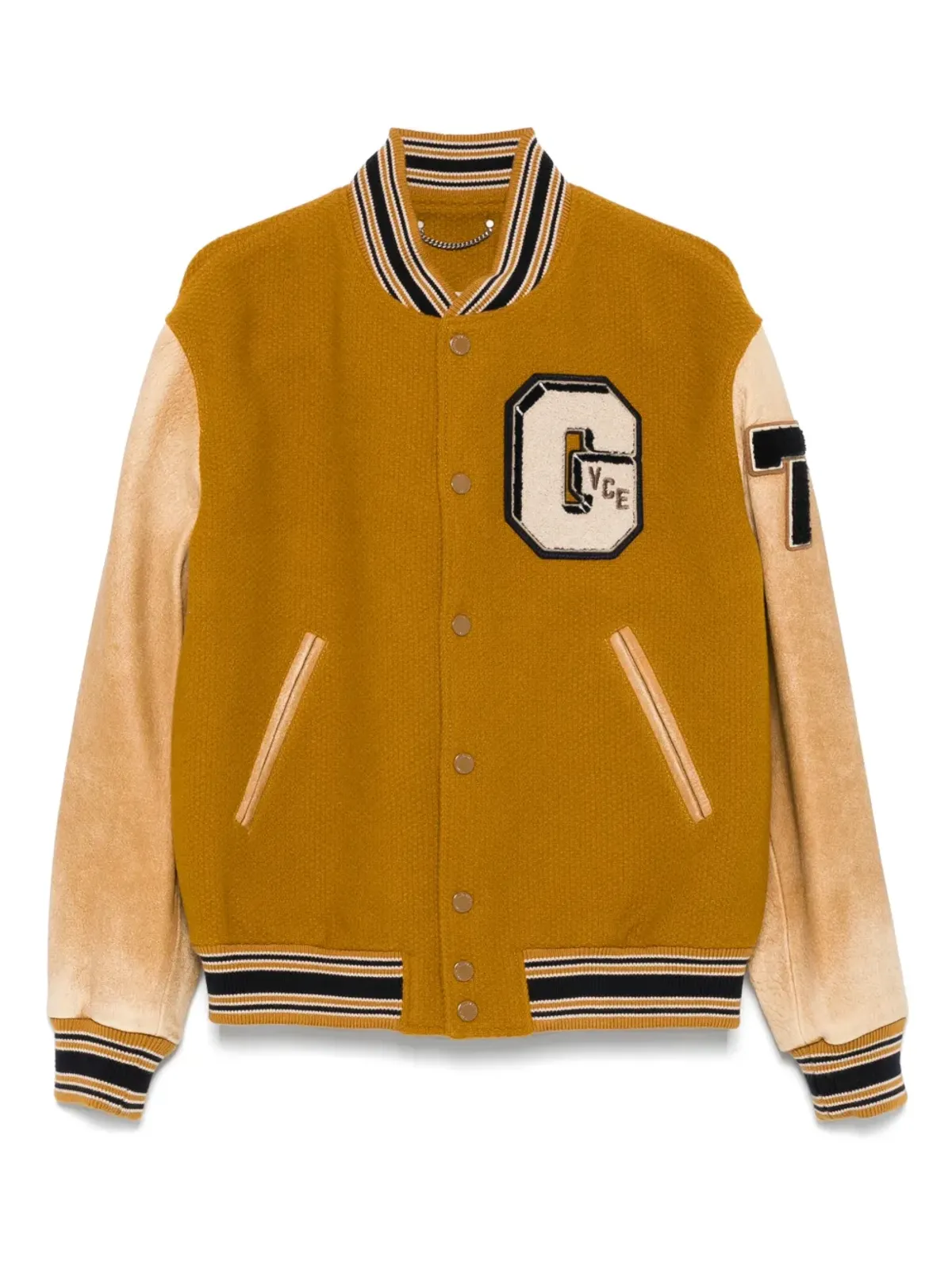 Golden Goose レザー袖付きジャケット - イエロー - 画像1
