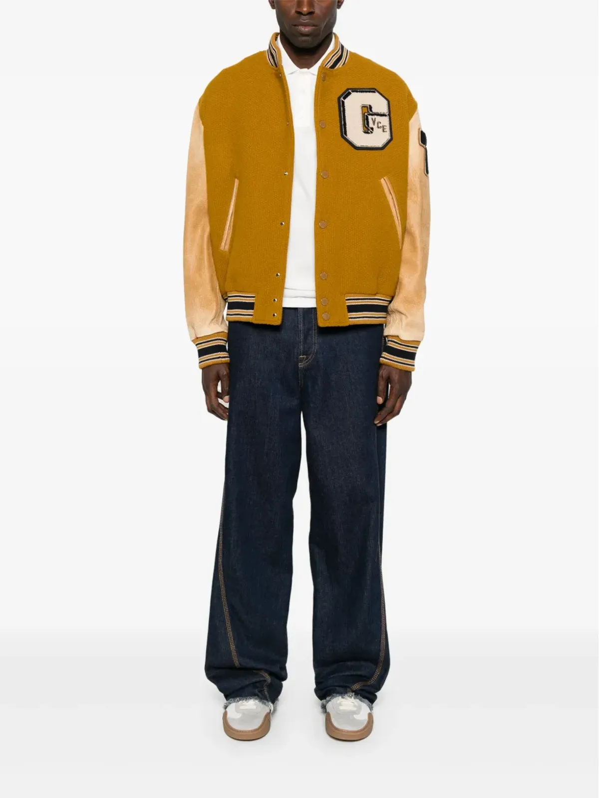 Golden Goose レザー袖付きジャケット - イエロー - 画像2