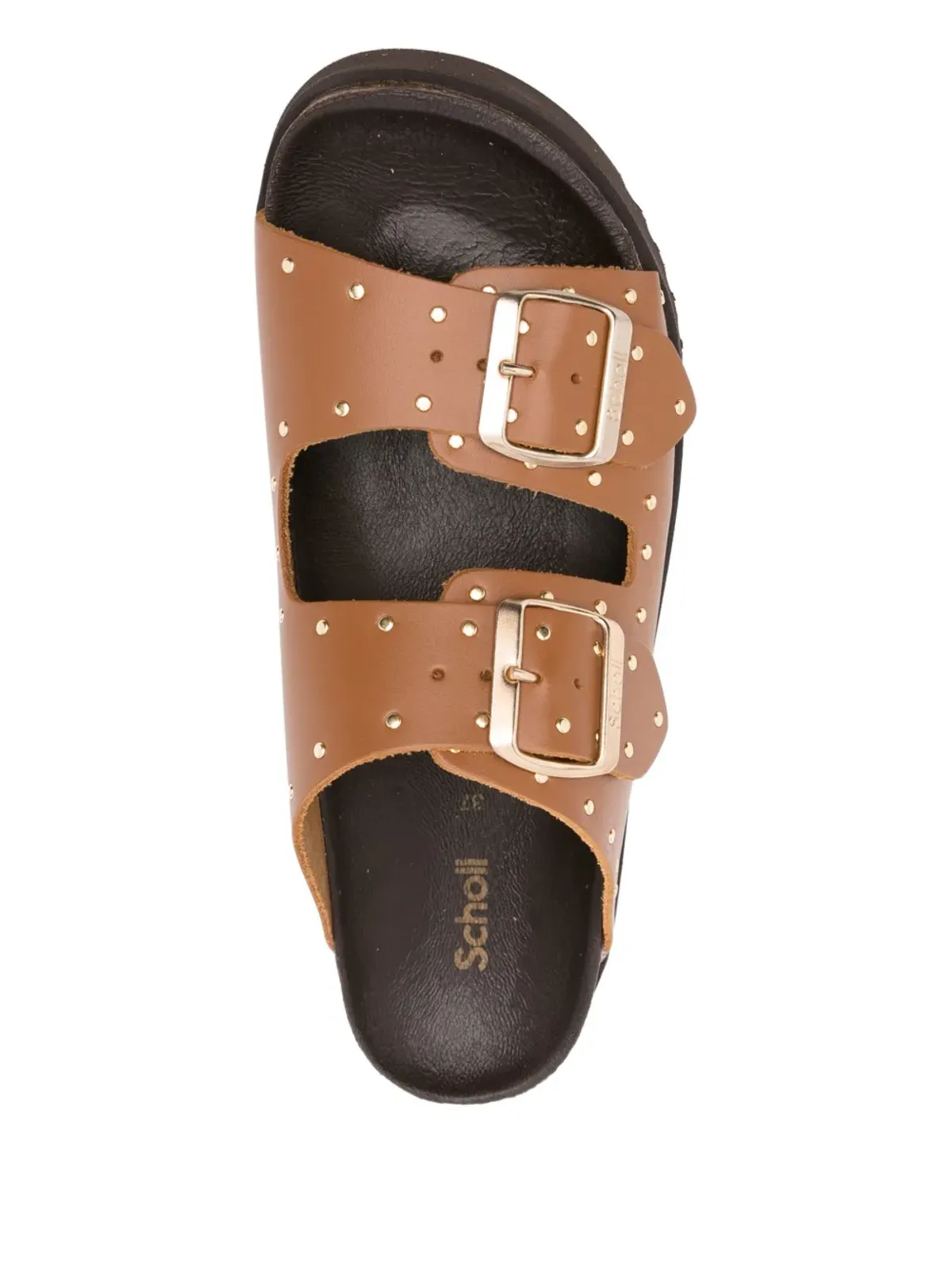 Scholl Beatriz スタッズ付きダブルバックルサンダル - 画像4