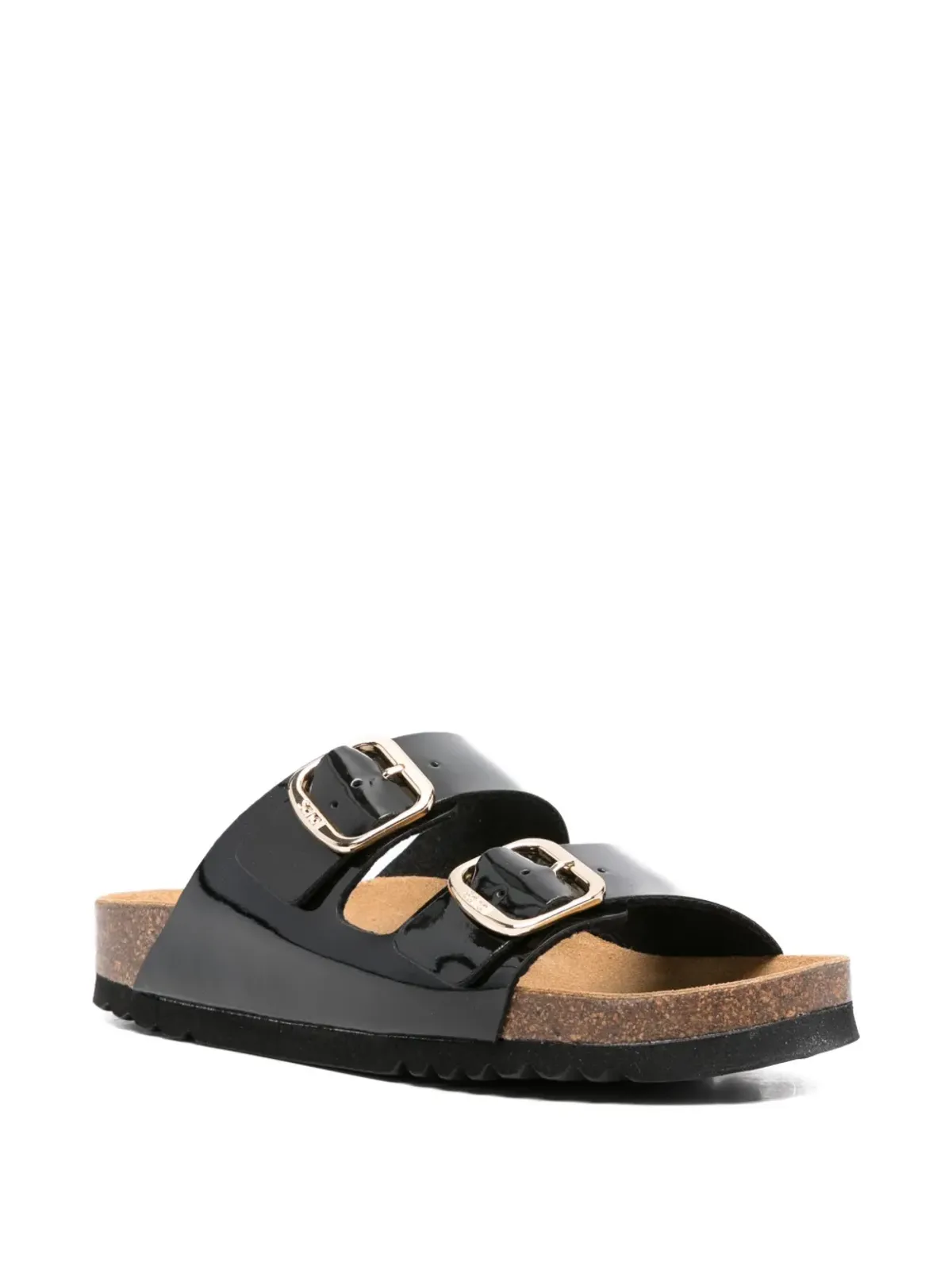 Scholl パテント仕上げバックルサンダル - ブラック - 画像2
