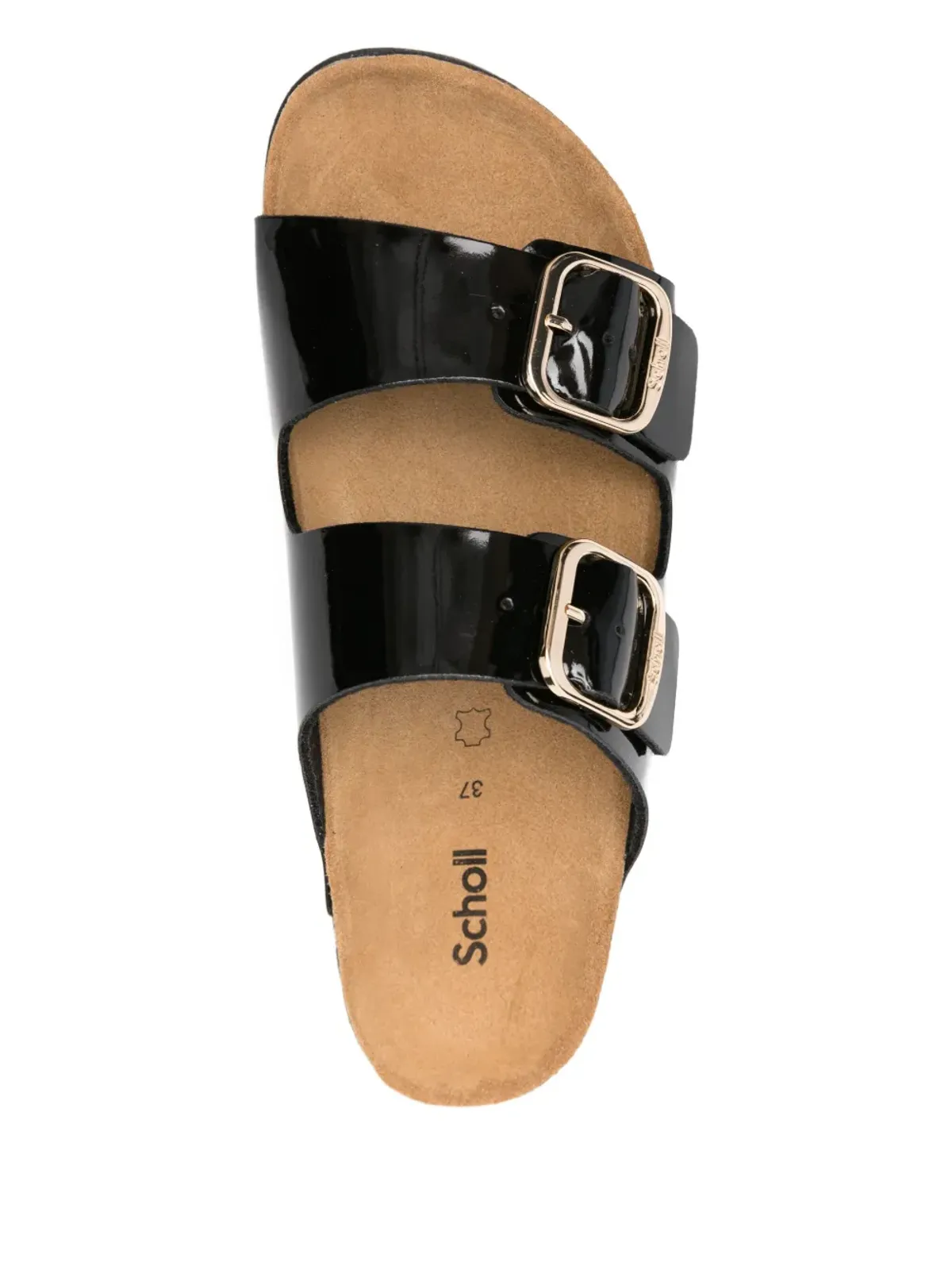 Scholl パテント仕上げバックルサンダル - ブラック - 画像4