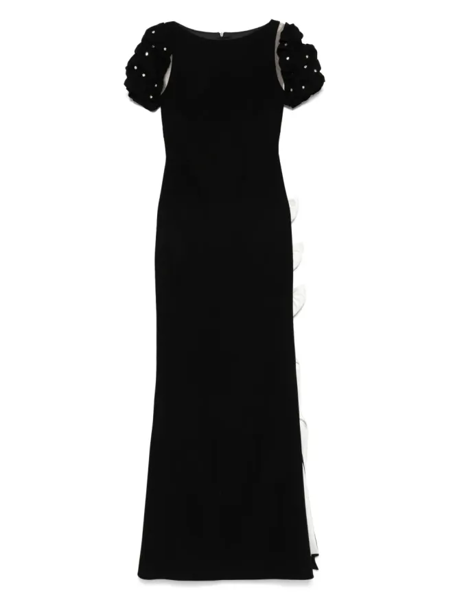 SILK LOVE & LACE SILK LOVE & LACE ビーズ装飾パフスリーブドレス - ブラックの商品画像