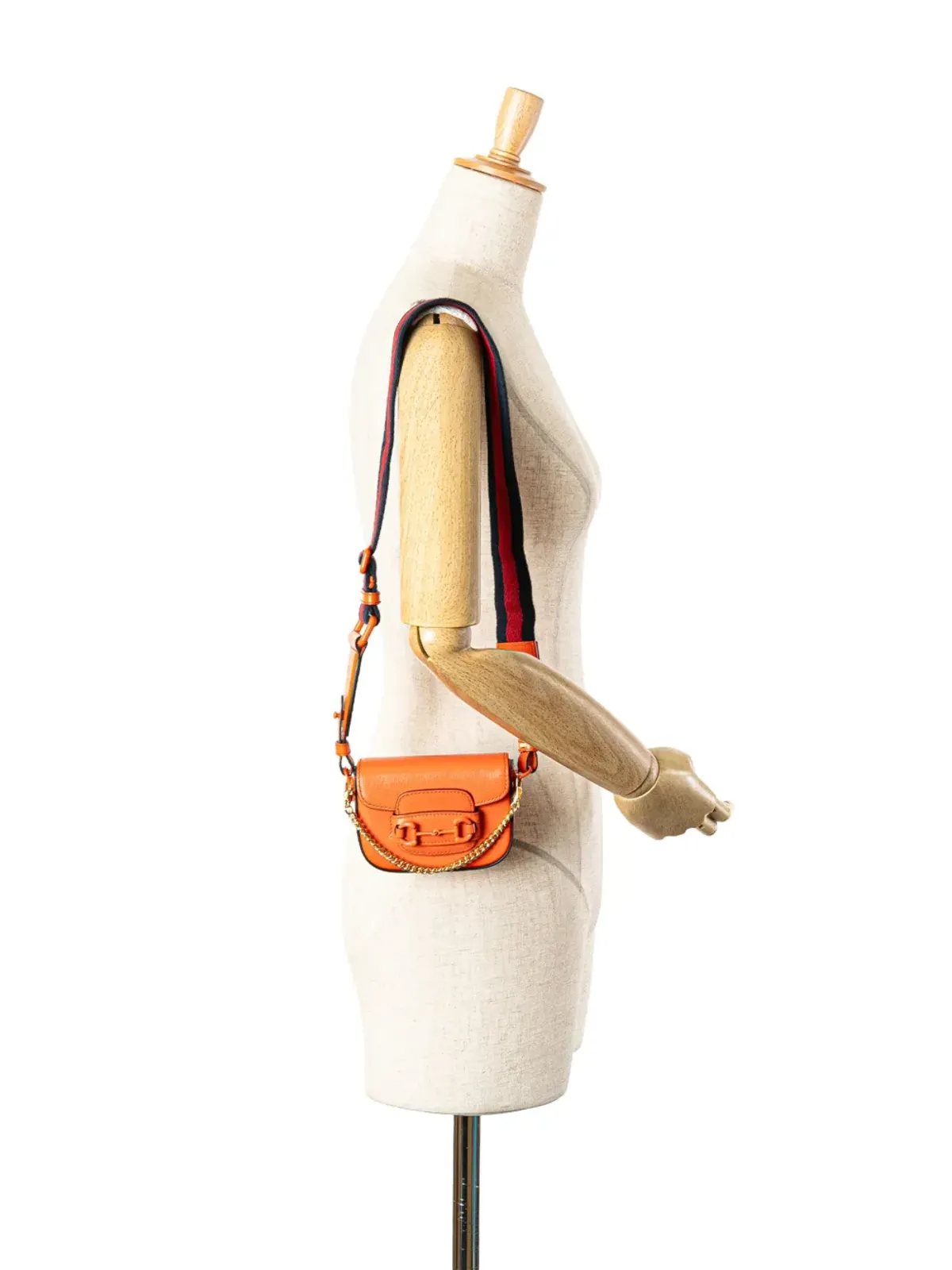 Gucci ミニレザー ホースビット1955 Web サッチェル - オレンジ - 画像2