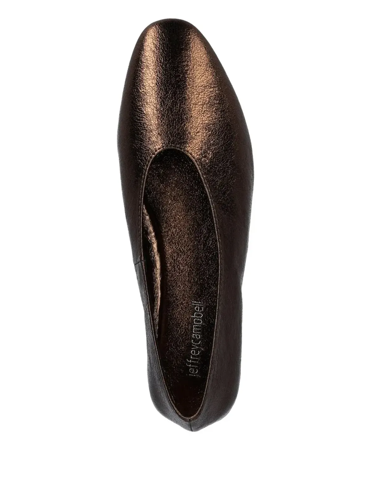 Jeffrey Campbell Fathom メタリックレザー バレエフラット ブラウン - 画像3