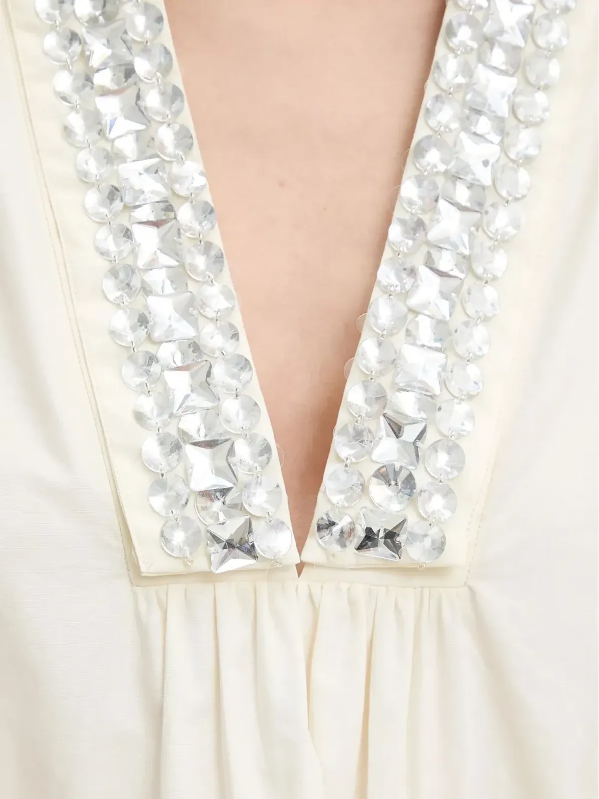 Isabelle Blanche クリスタル装飾 ノースリーブドレス - 画像3