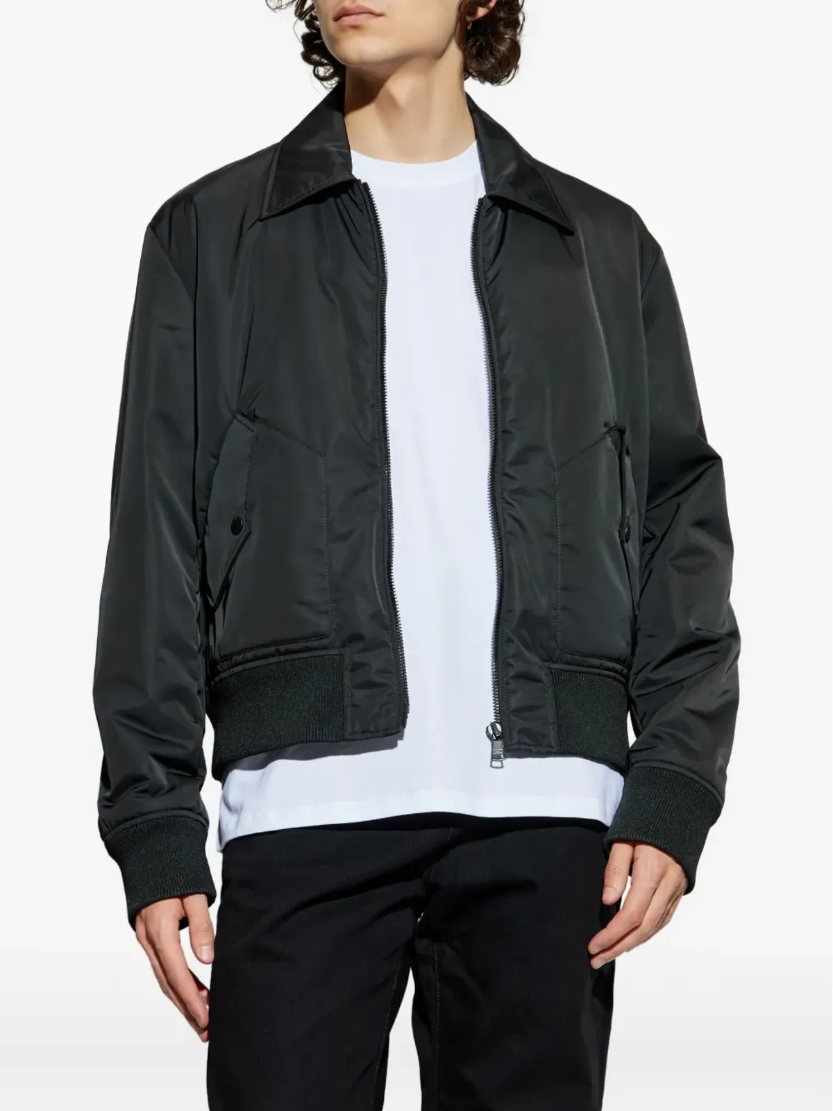 Balmain ロゴプリント ボンバージャケット - 画像3