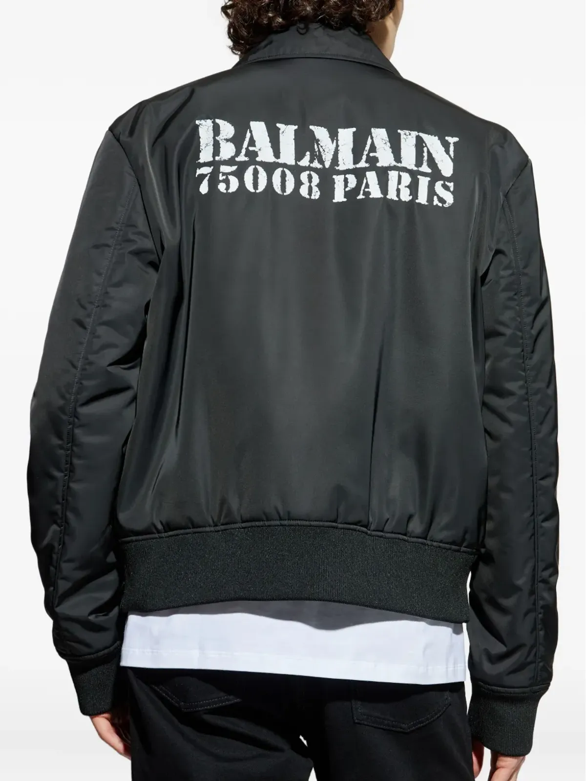 Balmain ロゴプリント ボンバージャケット - 画像4