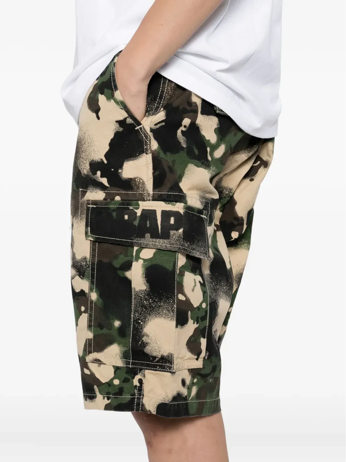 A BATHING APE® Mapカモ柄カーゴショーツ - グリーン - 画像5