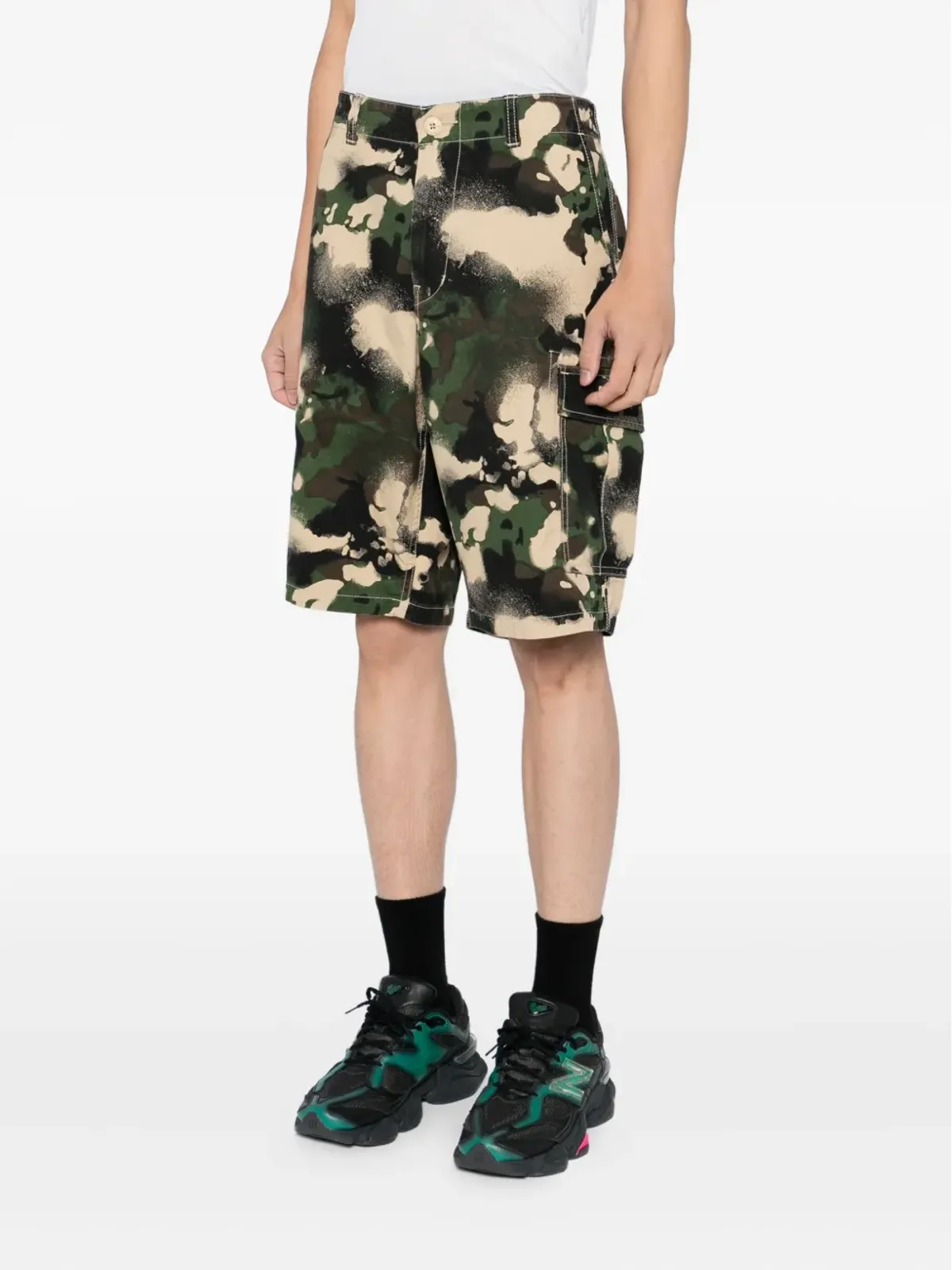 A BATHING APE® Mapカモ柄カーゴショーツ - グリーン - 画像3