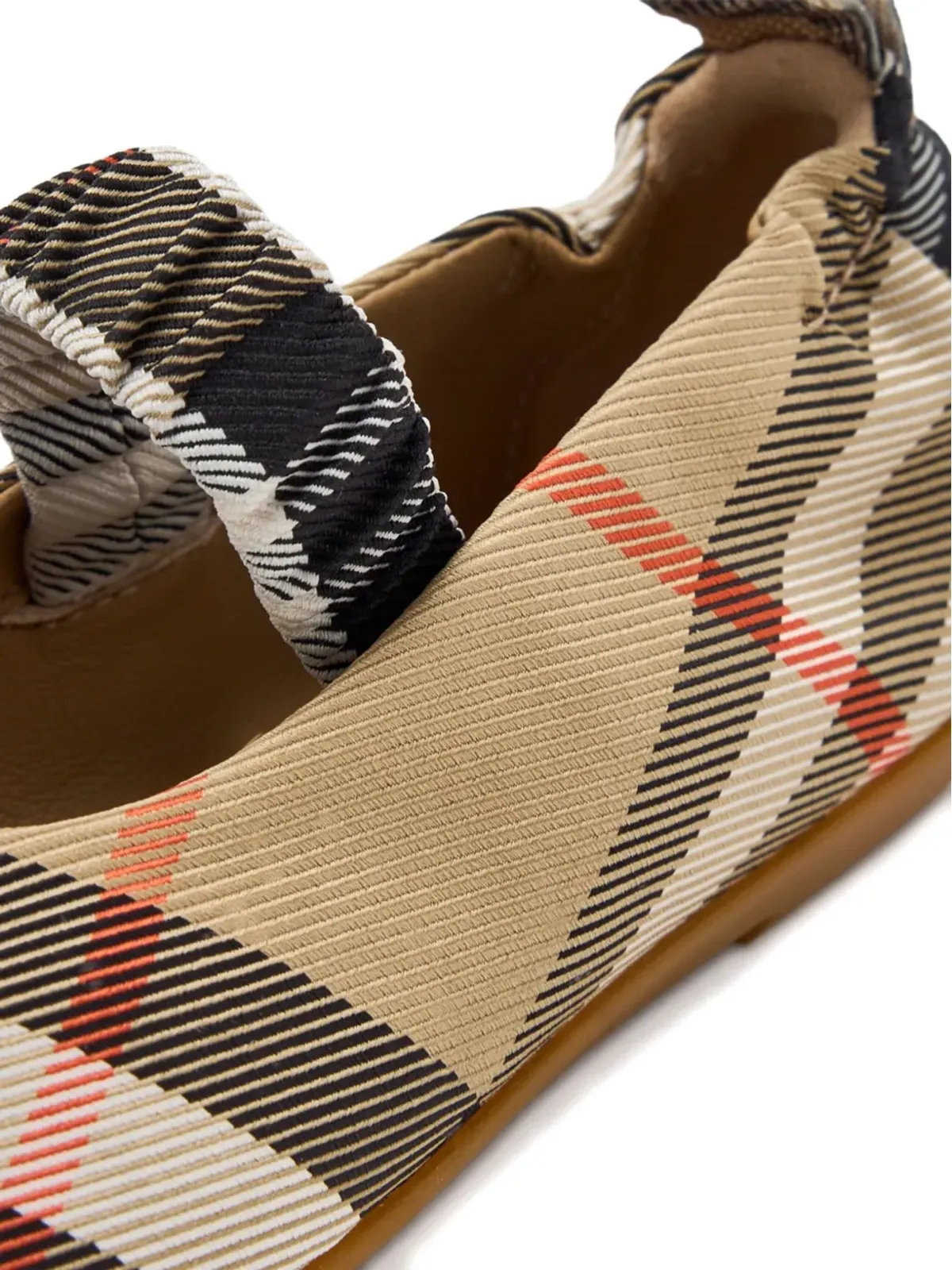Burberry Kids チェック柄ストラップ バレエシューズ - ブラウン - 画像4