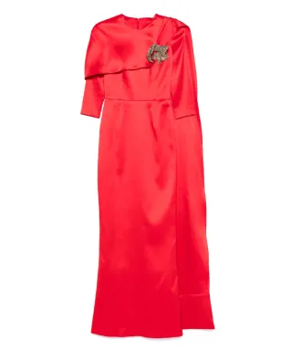 SILK LOVE & LACE Malvina dress - Red - サムネイル1