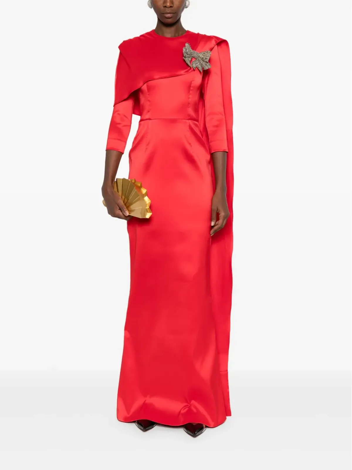 SILK LOVE & LACE Malvina dress - Red - 画像2