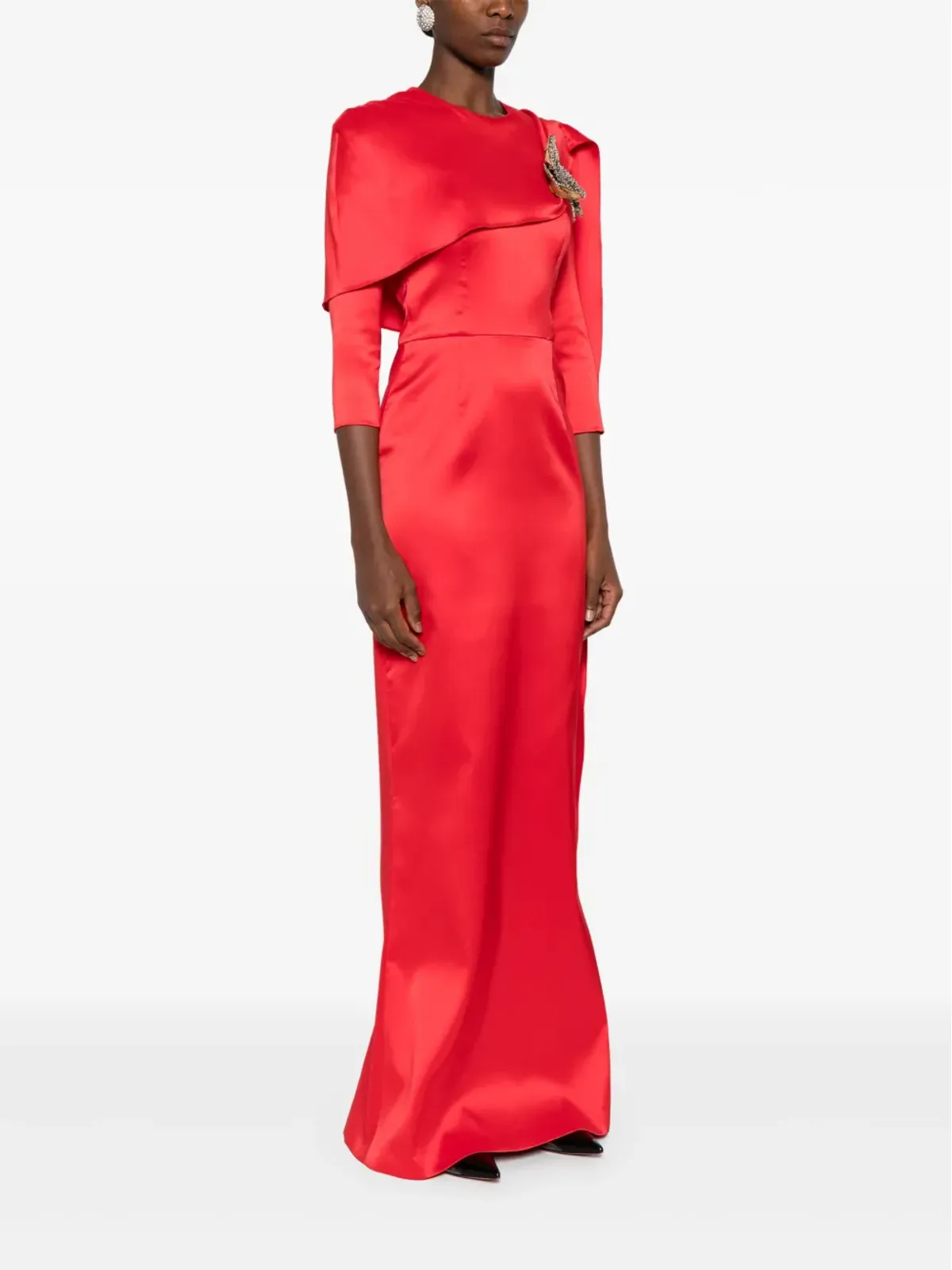 SILK LOVE & LACE Malvina dress - Red - 画像3