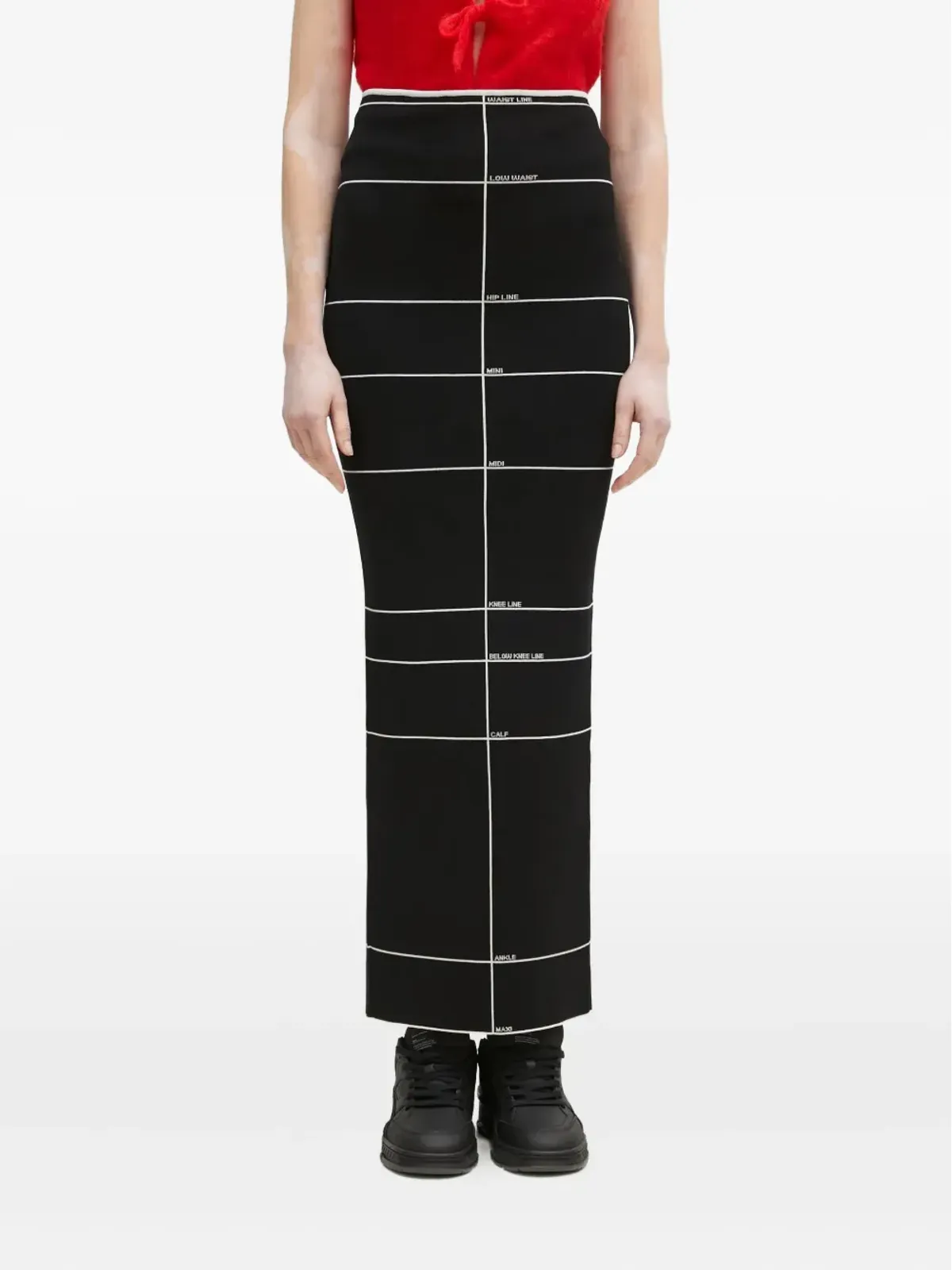 VETEMENTS ストライプディテール マキシスカート - 画像2