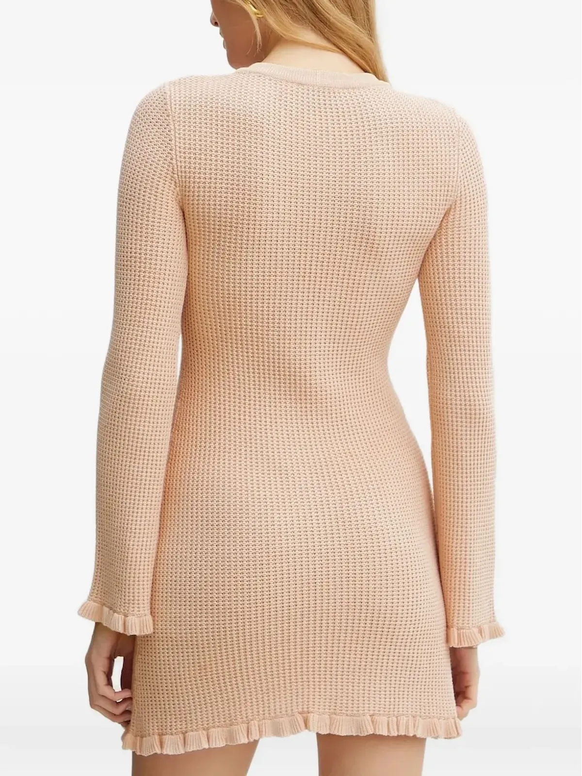 Elisabetta Franchi ワッフル編みフリル付きドレス - 画像3