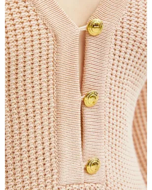 Elisabetta Franchi ワッフル編みフリル付きドレス - サムネイル4