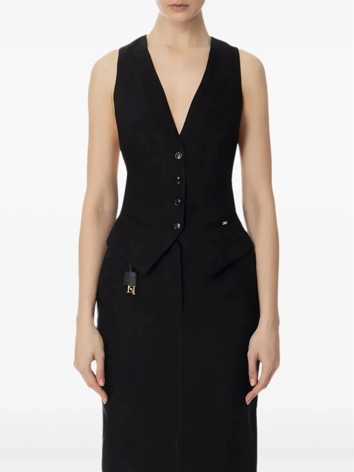 Elisabetta Franchi ボタン留め ノースリーブ ウエストコート - ブラック - 画像1