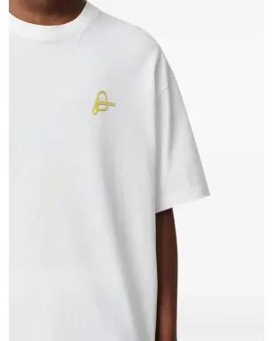 Axel Arigato Paper Clip logo-embroidered T-shirt - White - サムネイル5