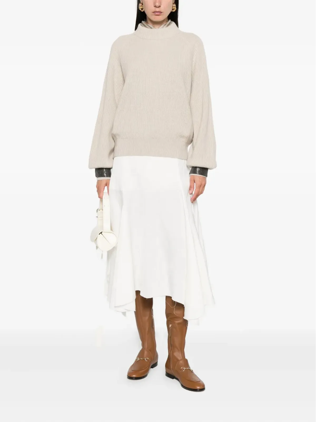 Brunello Cucinelli リブ編み 装飾カフ セーター - 画像2