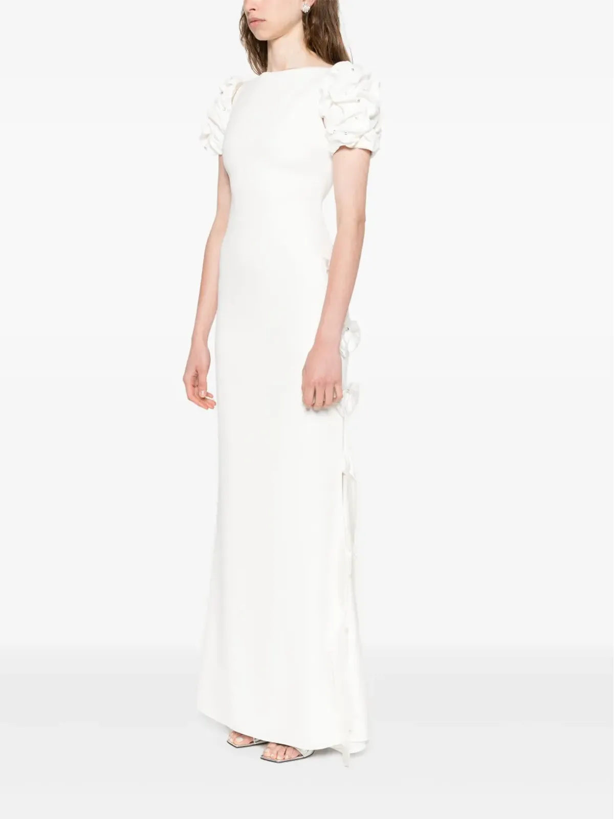 SILK LOVE & LACE Rosa dress - White - 画像3