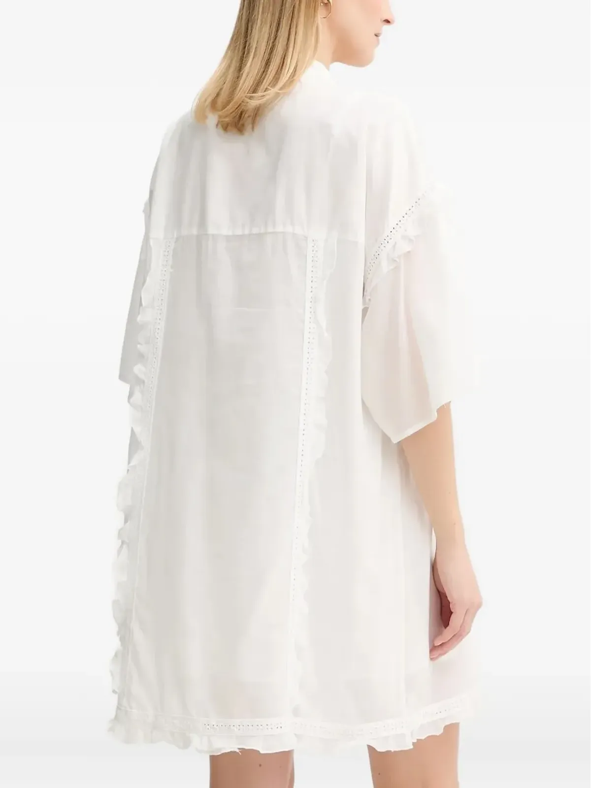 Isabelle Blanche ruffle-trimmed shirt dress - White - 画像2