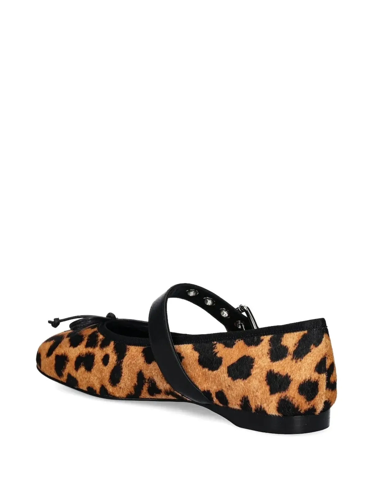 Jeffrey Campbell レオパード柄バックル付きブラウンフラットシューズ - 画像2