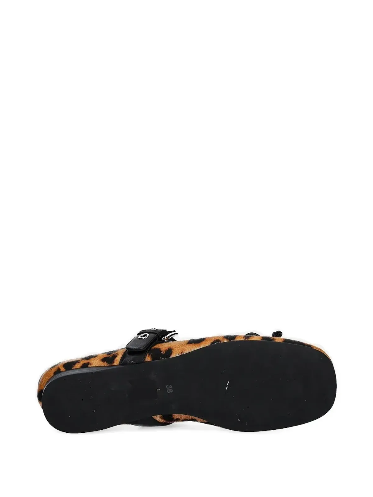 Jeffrey Campbell レオパード柄バックル付きブラウンフラットシューズ - 画像4