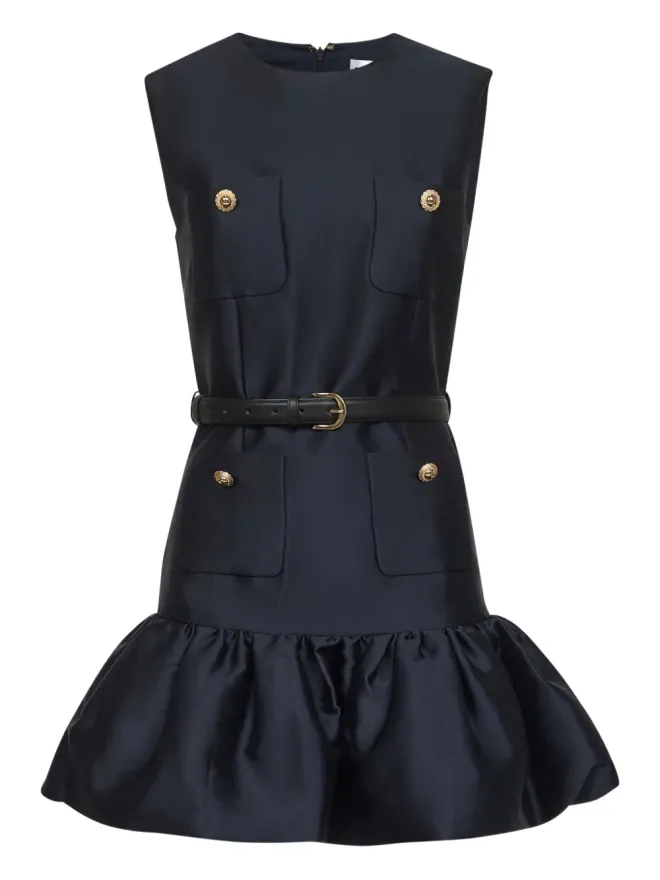 self-portrait Self-Portrait テフタ ノースリーブ ドレス - Blueの商品画像