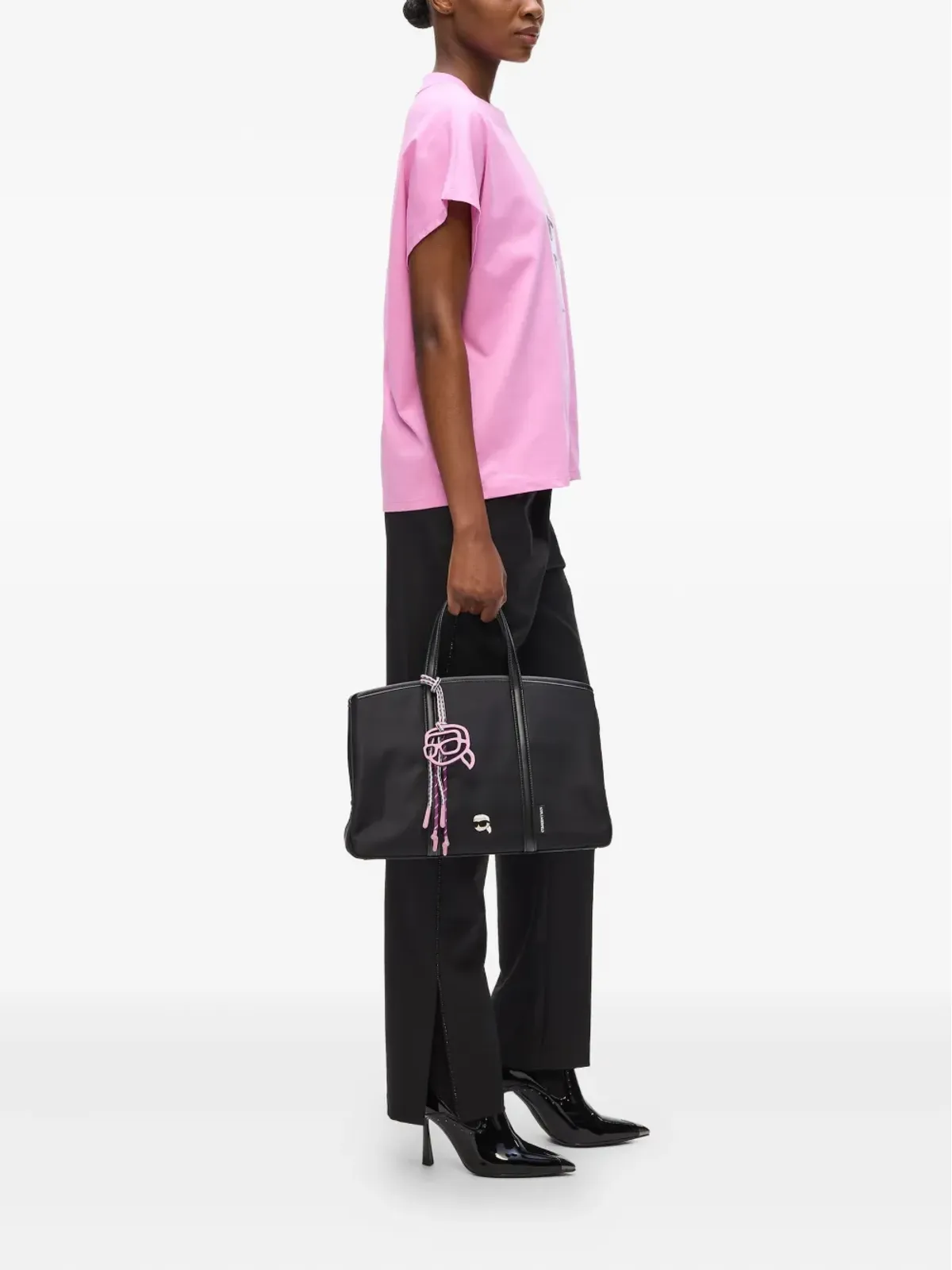 Karl Lagerfeld Ikon デタッチャブル・サッチェル - ブラック - 画像2