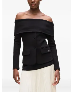 Karl Lagerfeld オフショルダー ボタン付きトップ - サムネイル3