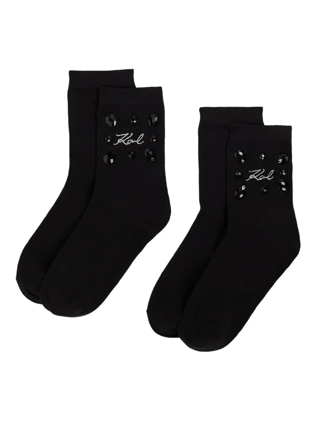 Karl Lagerfeld 宝石付きロゴソックス - Black - 画像1