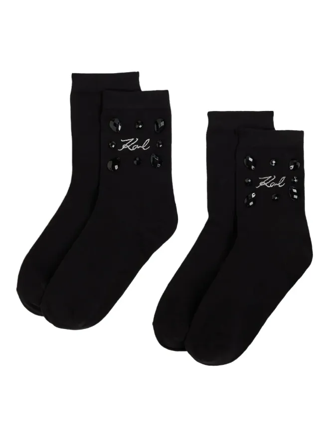 Karl Lagerfeld Karl Lagerfeld 宝石付きロゴソックス - Blackの商品画像