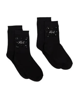 Karl Lagerfeld 宝石付きロゴソックス - Black - サムネイル2