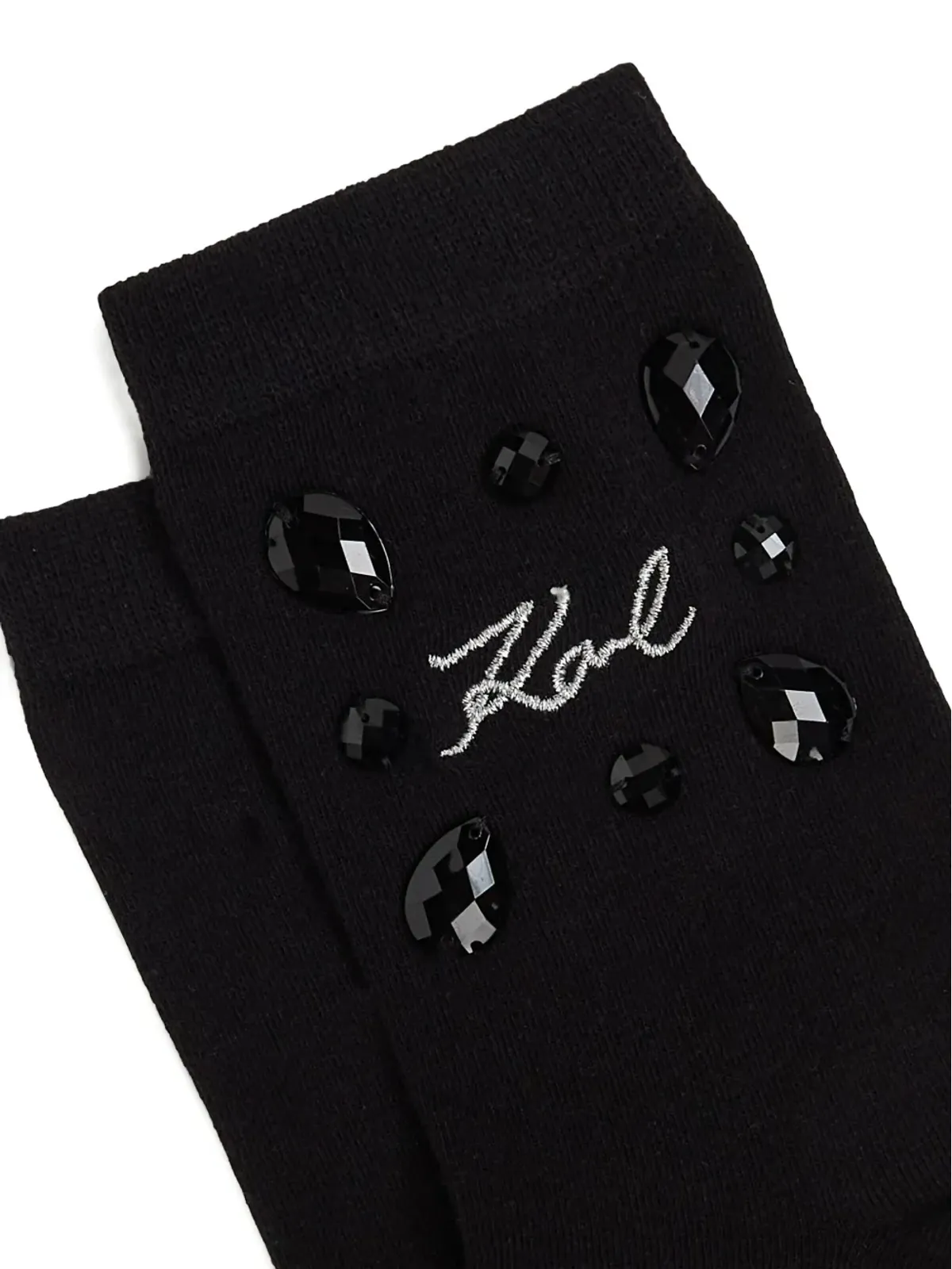 Karl Lagerfeld 宝石付きロゴソックス - Black - 画像3
