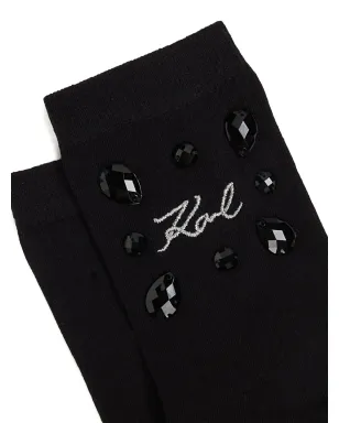 Karl Lagerfeld 宝石付きロゴソックス - Black - サムネイル3