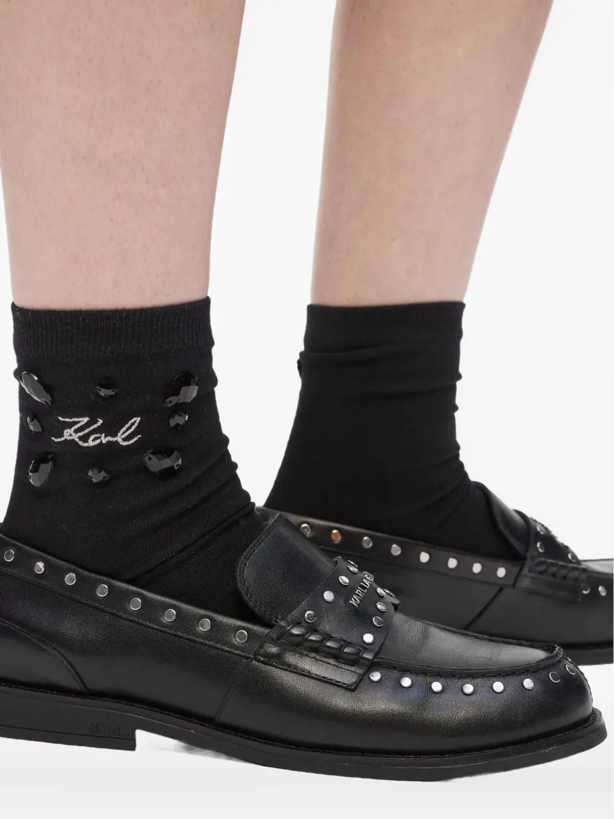 Karl Lagerfeld 宝石付きロゴソックス - Black - 画像4