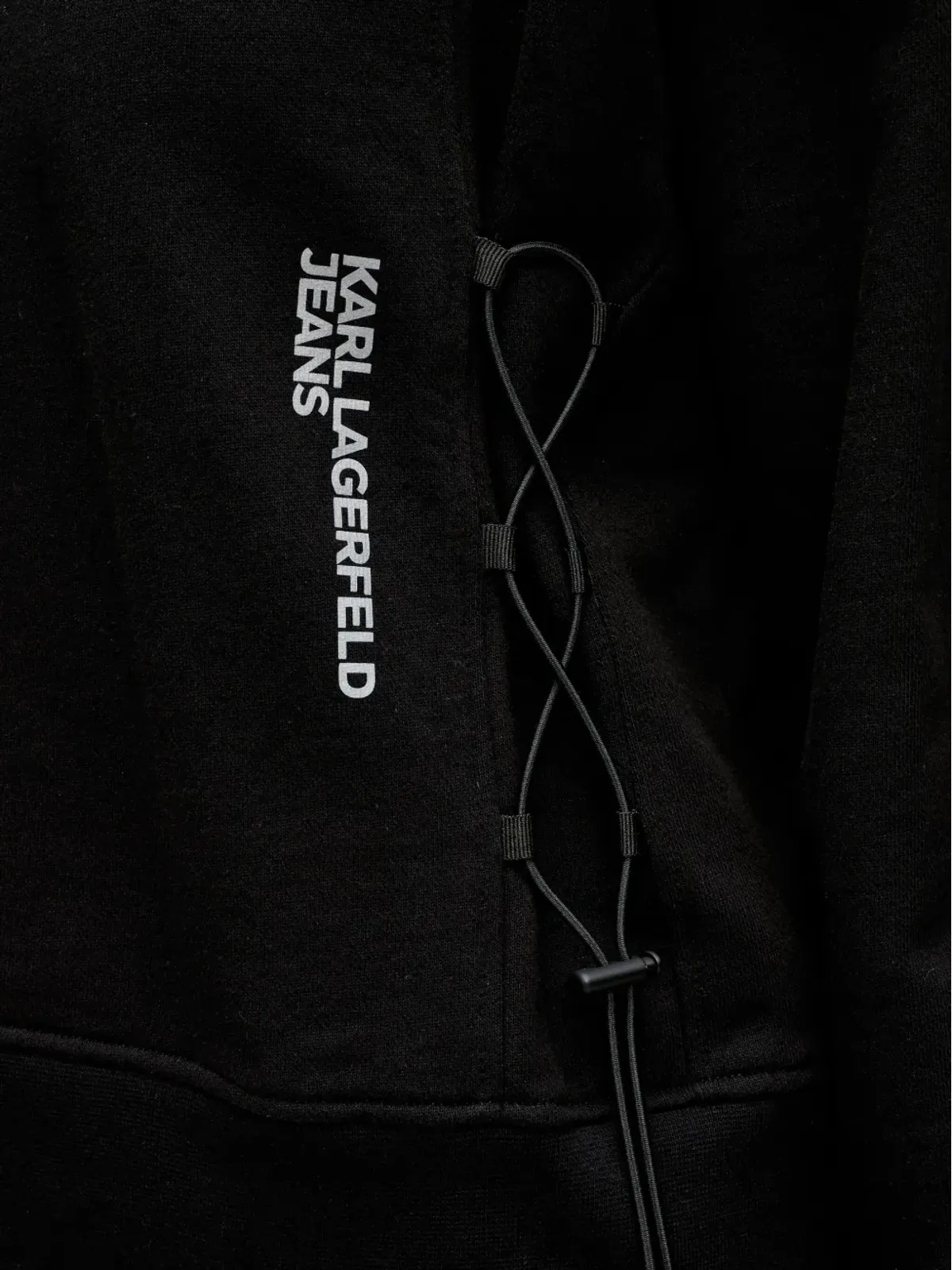 Karl Lagerfeld Jeans レースアップディテールのフード付きパーカー - ブラック - 画像5